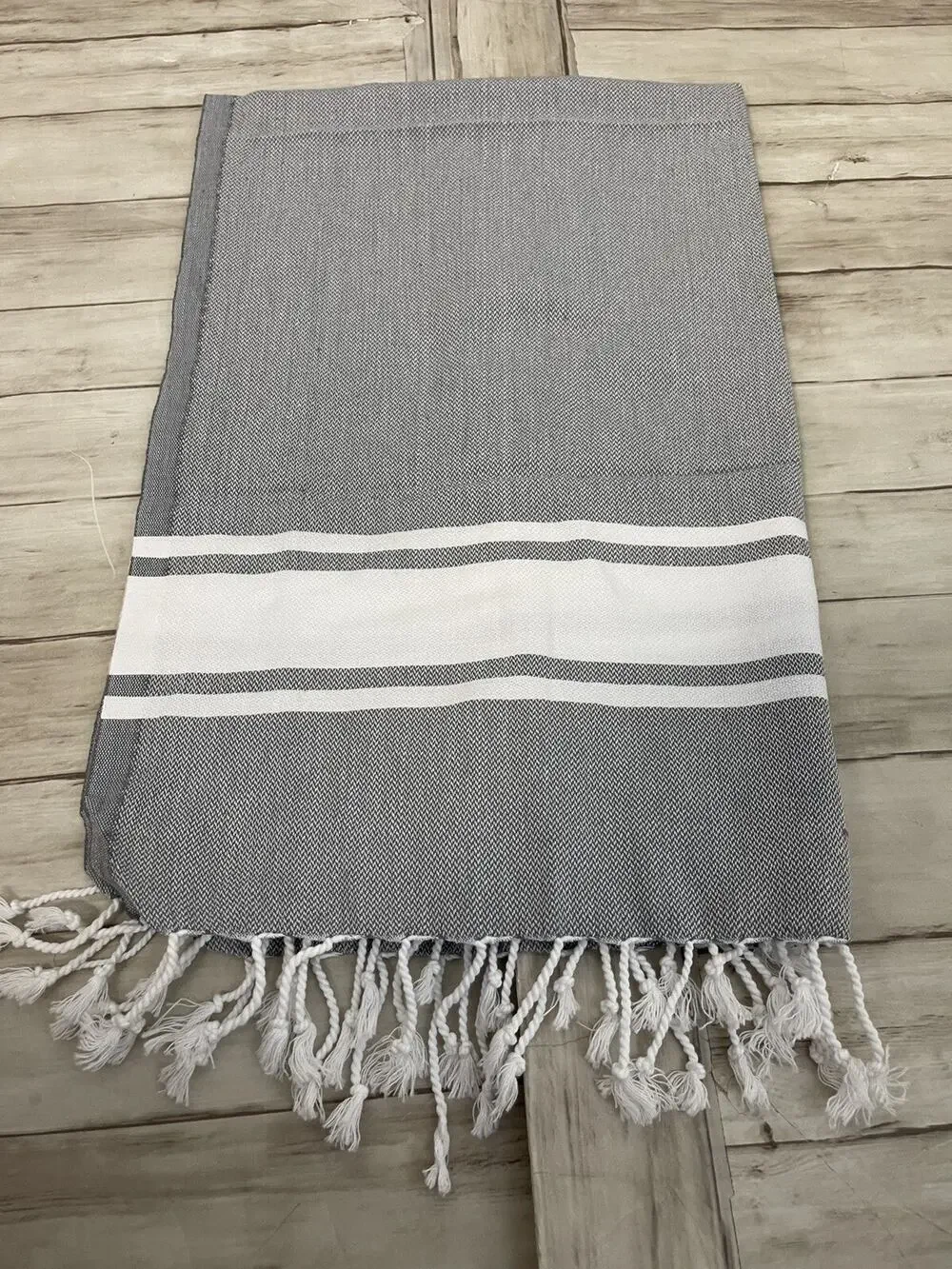 My Hamam Turkish Towel Gray Cotton Bath Beach Hammam Peshtemal Sauna Small N140
